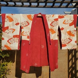 VINTAGE JAPANESE HANDSTITCHED TRADITIONAL SILK KIMONO